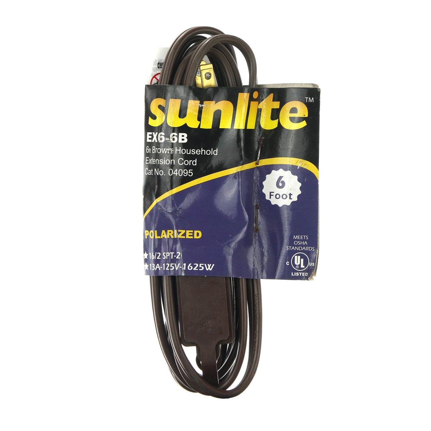 Sunlite EX6/BR Household 6-Feet Extension Cord, Brown