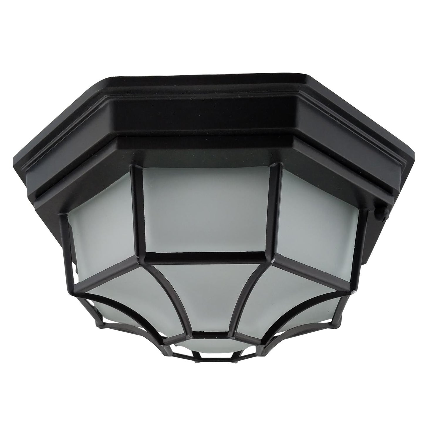 Sunlite 12" Octagon LED Decorative Outdoor Fixture, 17 Watts, 120 Volts, Dimmable, 800 Lumens, Matte Black Finish with Frosted Glass Lens, For Porches, Entryways, ETL Listed for Wet Location, 3000K Warm White