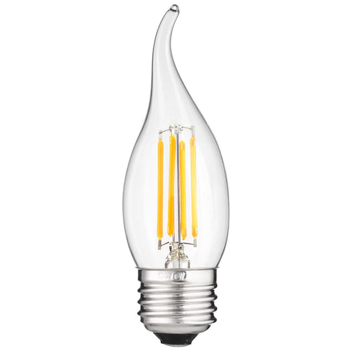 Sunlite 80421 LED Filament CA11 Flame Tip Chandelier 4-Watt (40 Watt Equivalent) Clear Dimmable Light Bulb, 2700K - Warm White