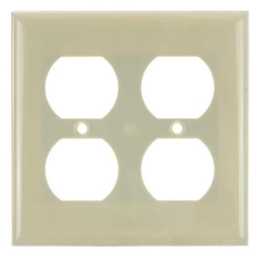 Sunlite E212/I 2 Gang Duplex Receptacle Plate, Ivory