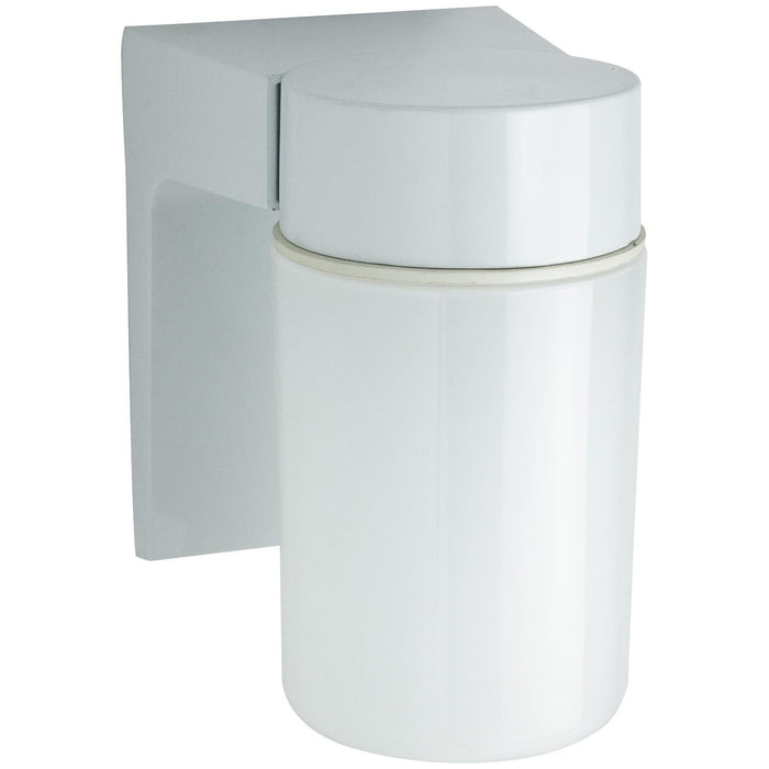 Sunlite Wall Mount Jar Style Outdoor Fixture, White Finish, White Glass