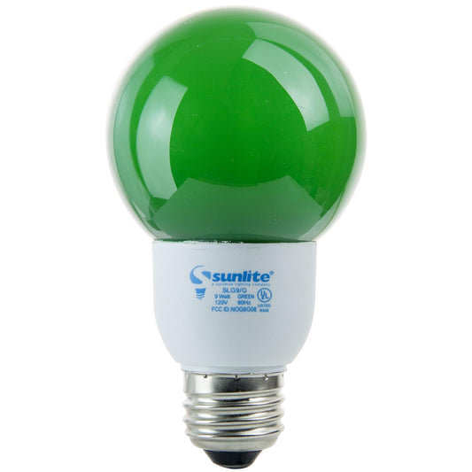 Sunlite 9 Watt Colored Globe, Medium Base, Green