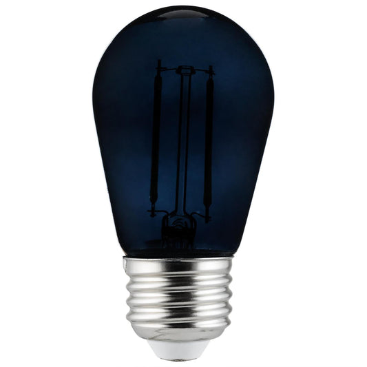 Sunlite LED Transparent Black Colored S14 Medium Base (E26) Bulb - Parties, Decorative, and Holiday 15,000 Hours Average Life