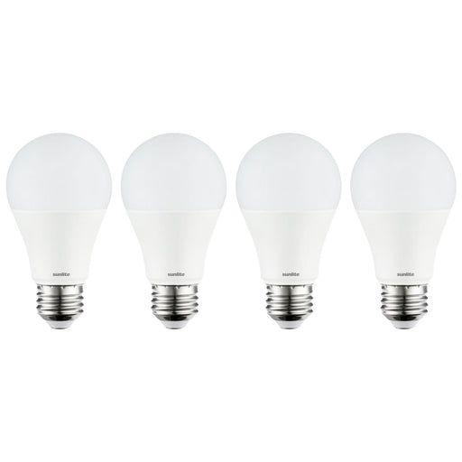 Sunlite 81024-SU LED A19 Household Light Bulbs, 9 Watts (60W Equivalent), 800 Lumens, 120 Volt, Medium Base (E26), Non-Dimmable, Frost Finish, UL Listed, 27K - Warm White 4 Pack