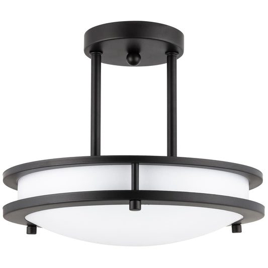 Sunlite 49102-SU LED Pendant Semi Flush Mount Ceiling Fixture, 15 Watts, Dimmable, 30K - Warm White, Oil-Rubbed Bronze Finish