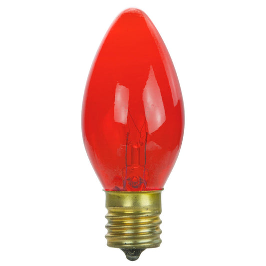 Sunlite 7 Watt C9 Colored Night Light, Intermediate Base, Transparent Red