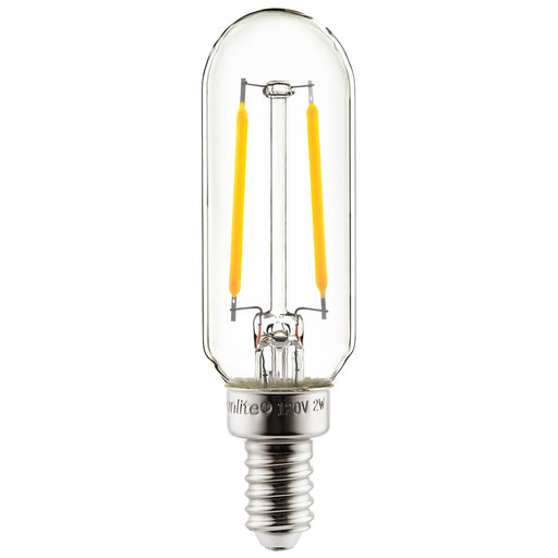 Sunlite 80501-SU LED Filament Style T8 Edison Chandelier Light Bulb, 1.8 Watts (20W Equivalent), Candelabra Base (E12), Dimmable, 22K - Amber 1 Pack