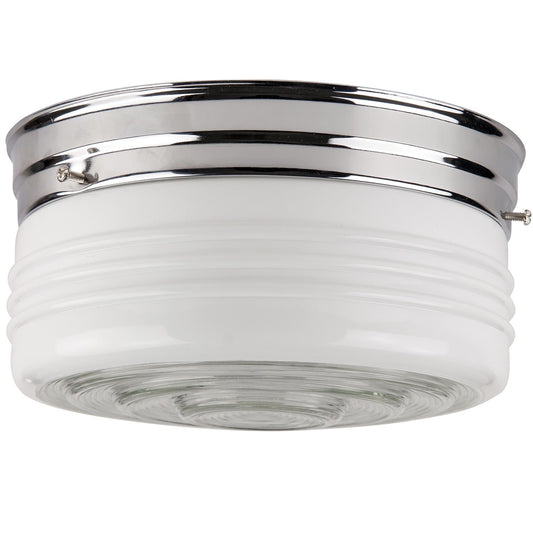 Sunlite 8" Energy Saving Drum Fixture, Chrome Finish, Semi Frosted Drum