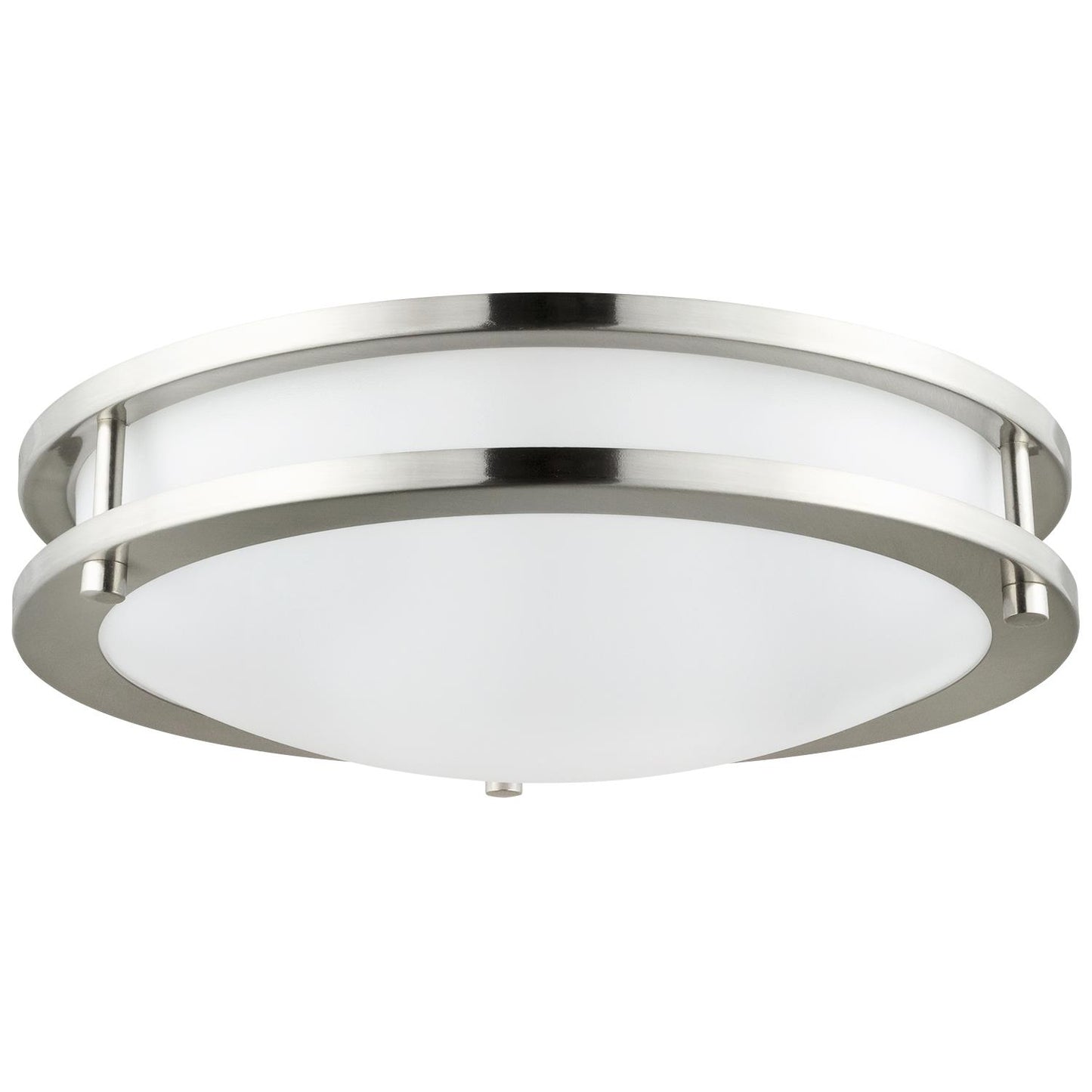 Sunlite 88319-SU LED Flush Mount Double Band Ceiling Fixture, 23 Watt, Dimmable, Brushed Nickel Finish, 14-Inch 50K - Super White