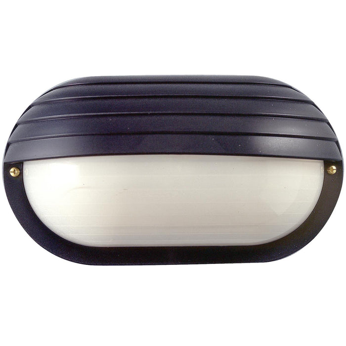 Sunlite Decorative Outdoor Energy Saving Eurostyle Oblong Hooded Fixture, Black Finish, Frosted Lens