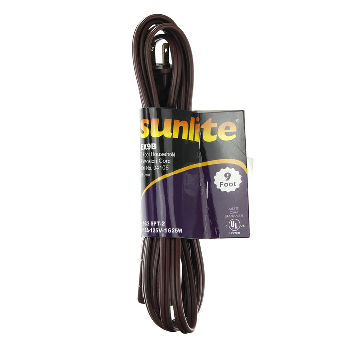 Sunlite EX9/BR Household 9-Feet Extension Cord, Brown