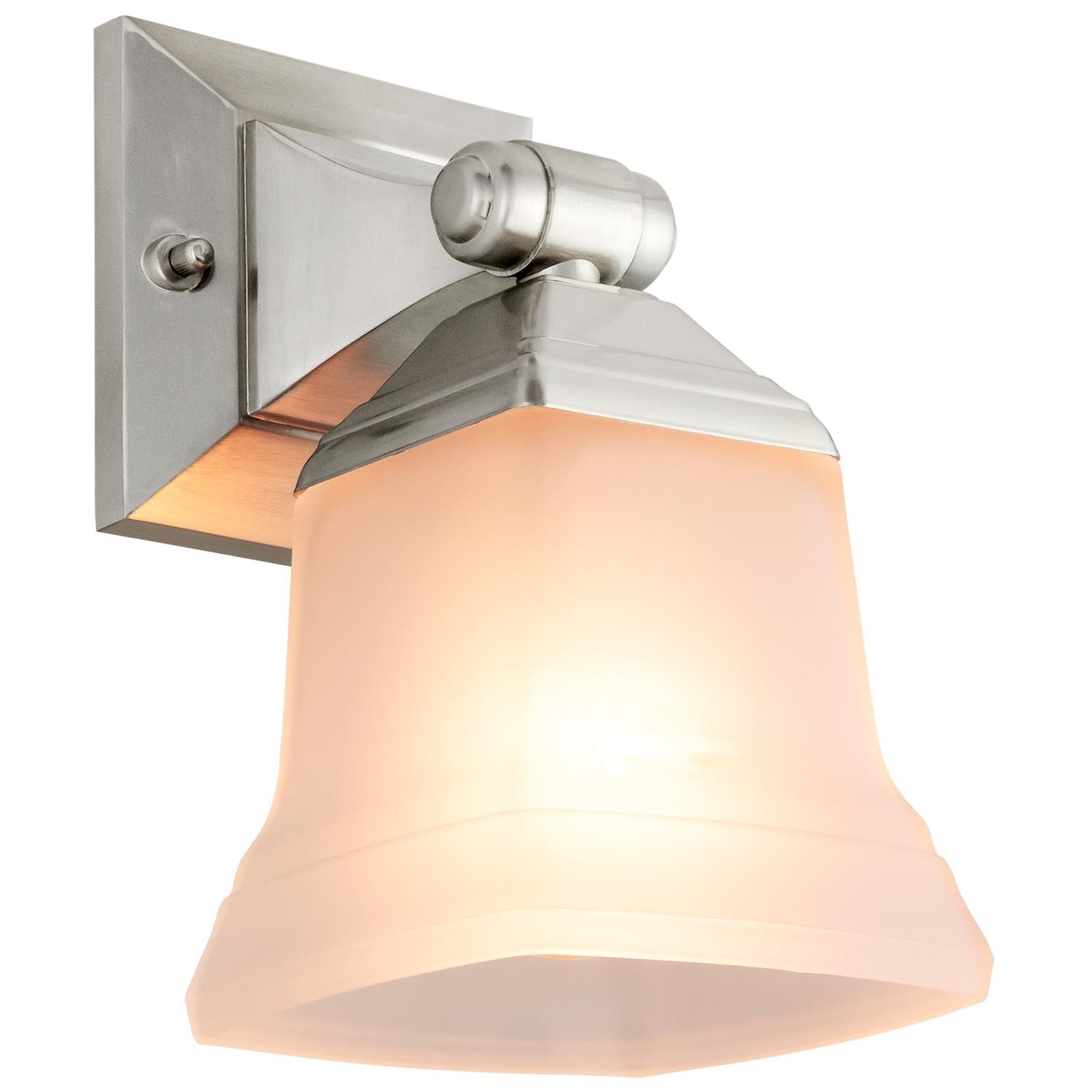 Sunlite 46061-SU Vanity Fixture One Light 5 Inch, Bell Shaped Frosted Glass, Brushed Nickel Finish