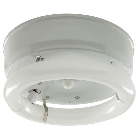 7" 1 Lamp Fluorescent Circline Fixture, White Finish