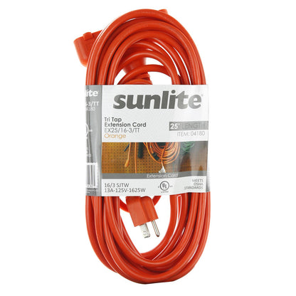 Sunlite EX25-16/3 25 Foot Extension Cord Tri Tap
