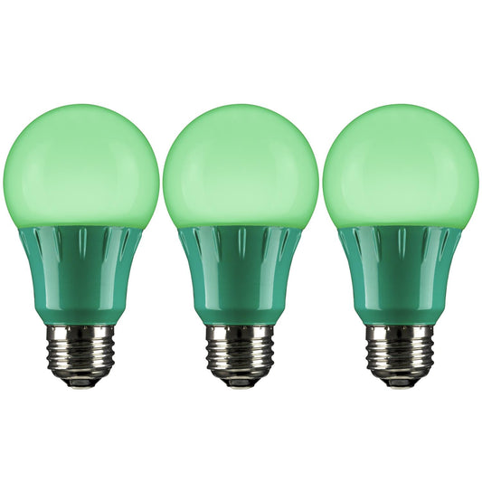 Sunlite 3 Watt A19 Lamp Medium Base Green