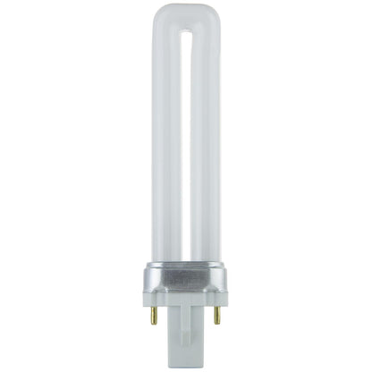 Sunlite 7 Watt PL 2-Pin Single U-Shaped Twin Tube, G23 Base, Warm White