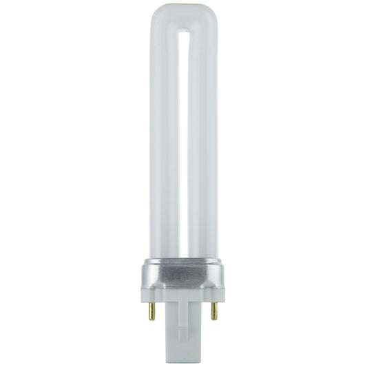 Sunlite 7 Watt PL 2-Pin Single U-Shaped Twin Tube, G23 Base, Warm White