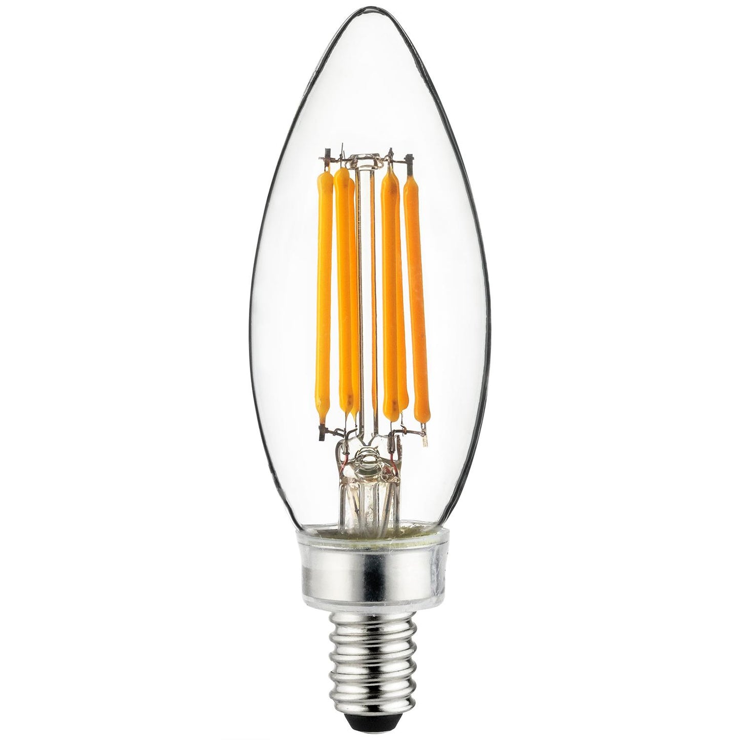 Sunlite 81102 LED Filament B11 Torpedo Tip Chandelier 5-Watt (60 Watt Equivalent) Clear Dimmable Light Bulb, 3000K - Warm White