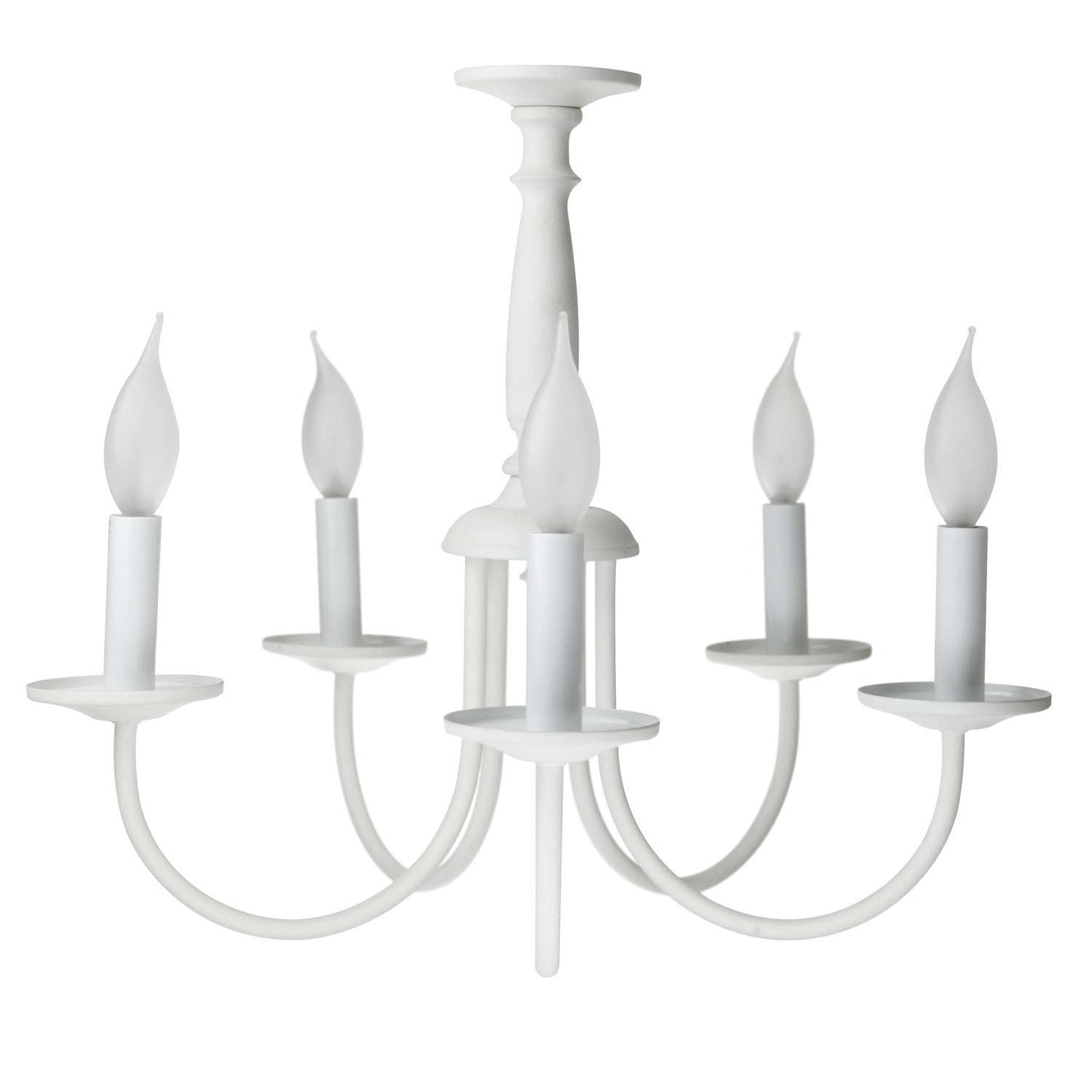 Sunlite 5 Branch Chandelier Ceiling Fixture, White Textured Finish