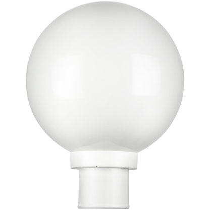 Sunlite 10" Decorative Outdoor Twist Lock Globe Polycarbonate Post Fixture, White Finish, White Lens, 3" Post Mount (not included)