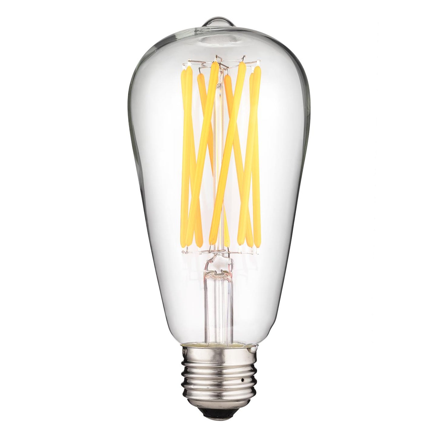 Sunlite 80749-SU LED ST19 Filament Style Edison Light Bulb 8.5 Watts (60W Equivalent), 880 Lumens, Medium Base (E26), Dimmable, ETL Listed, 2200K Amber