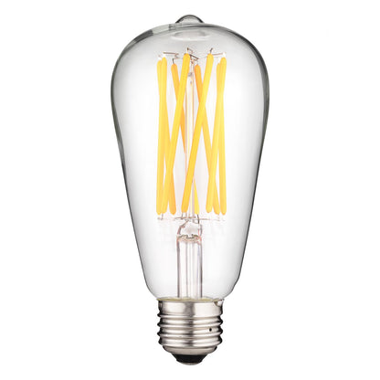 Sunlite S19/LED/AQ/8W/CL/22K/LONG LED Antique S19 Lamp 8W (80W Equivalent) Light Bulb Medium (E26) Base, 2200K Warm White
