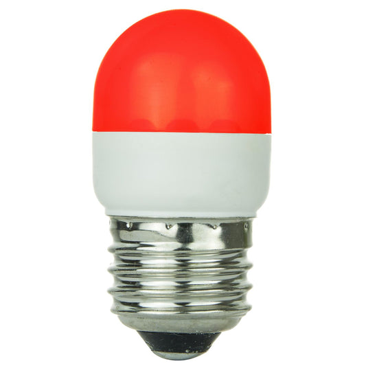 Sunlite T10 Tubular Indicator, Medium Base Light Bulb, Red