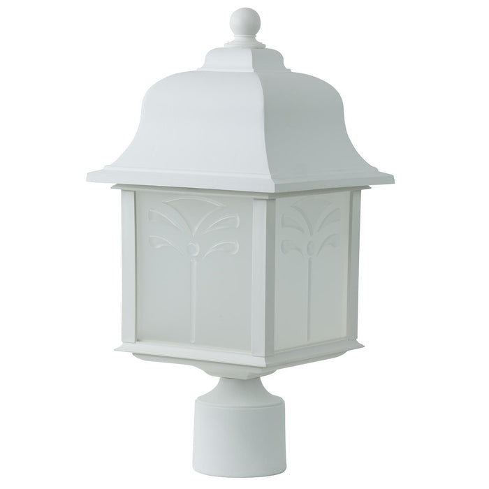 Sunlite Decorative Outdoor Energy Saving Orchid Post Fixture, White Finish, Frosted Lens