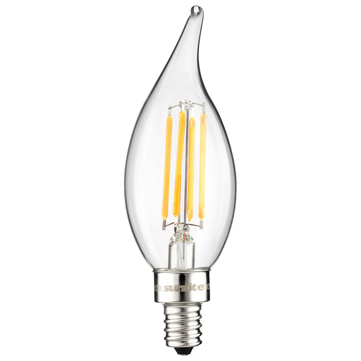 Sunlite LED Vintage Chandelier 4W (40W Equivalent) Light Bulb Candelabra (E12) Base, Warm White