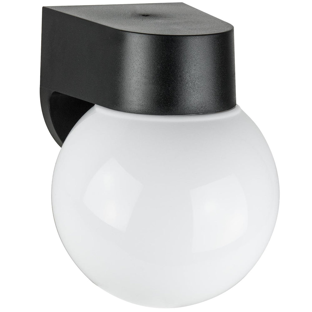 Sunlite Energy Saving Globe Style Outdoor Outdoor Fixture, Black Finish, White Lens