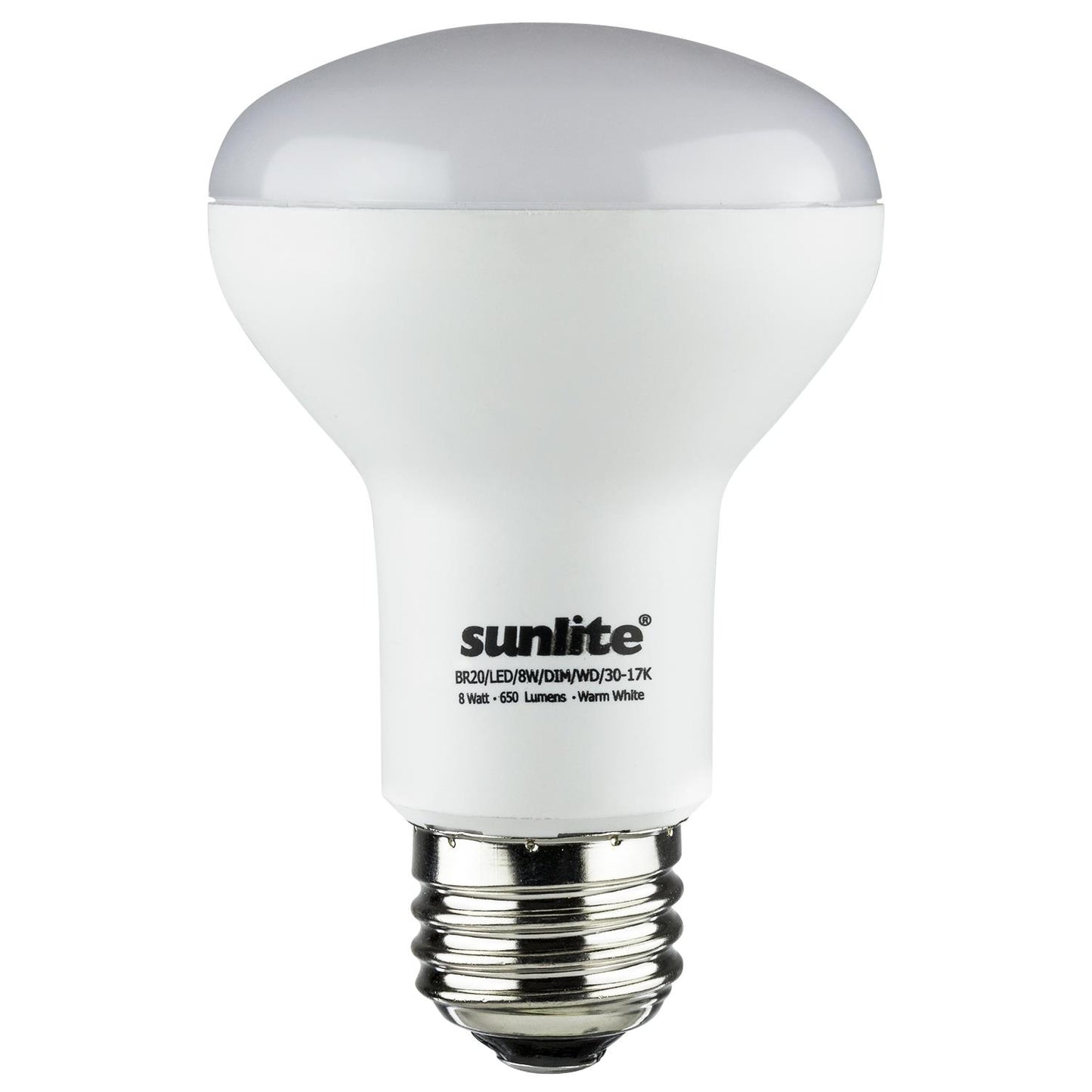 Sunlite LED BR20 Hospitality Series 8W (50W Equivalent) Medium (E26) Base, Warm White