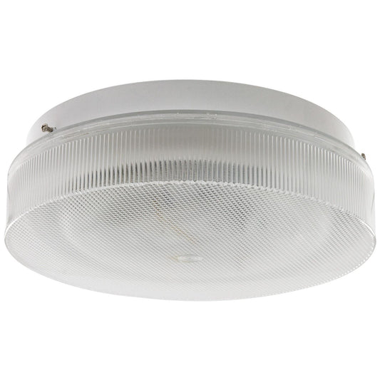 11" 1 Lamp Fluorescent Circline Fixture, White Finish, Clear Prismatic Lens