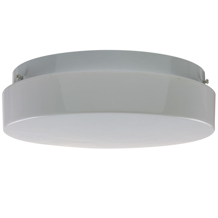 11" 1 Lamp Fluorescent Circline Fixture, White Finish, White Lens