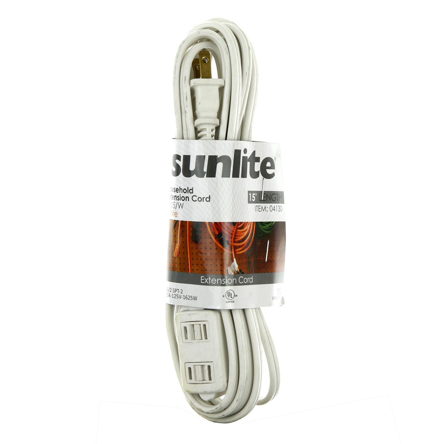 Sunlite EX15/WH Household 15-Feet Extension Cord, White
