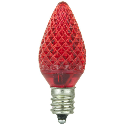 Sunlite LED C7 0.4W Red Colored Night Light Bulbs, Candelabra (E12) Base