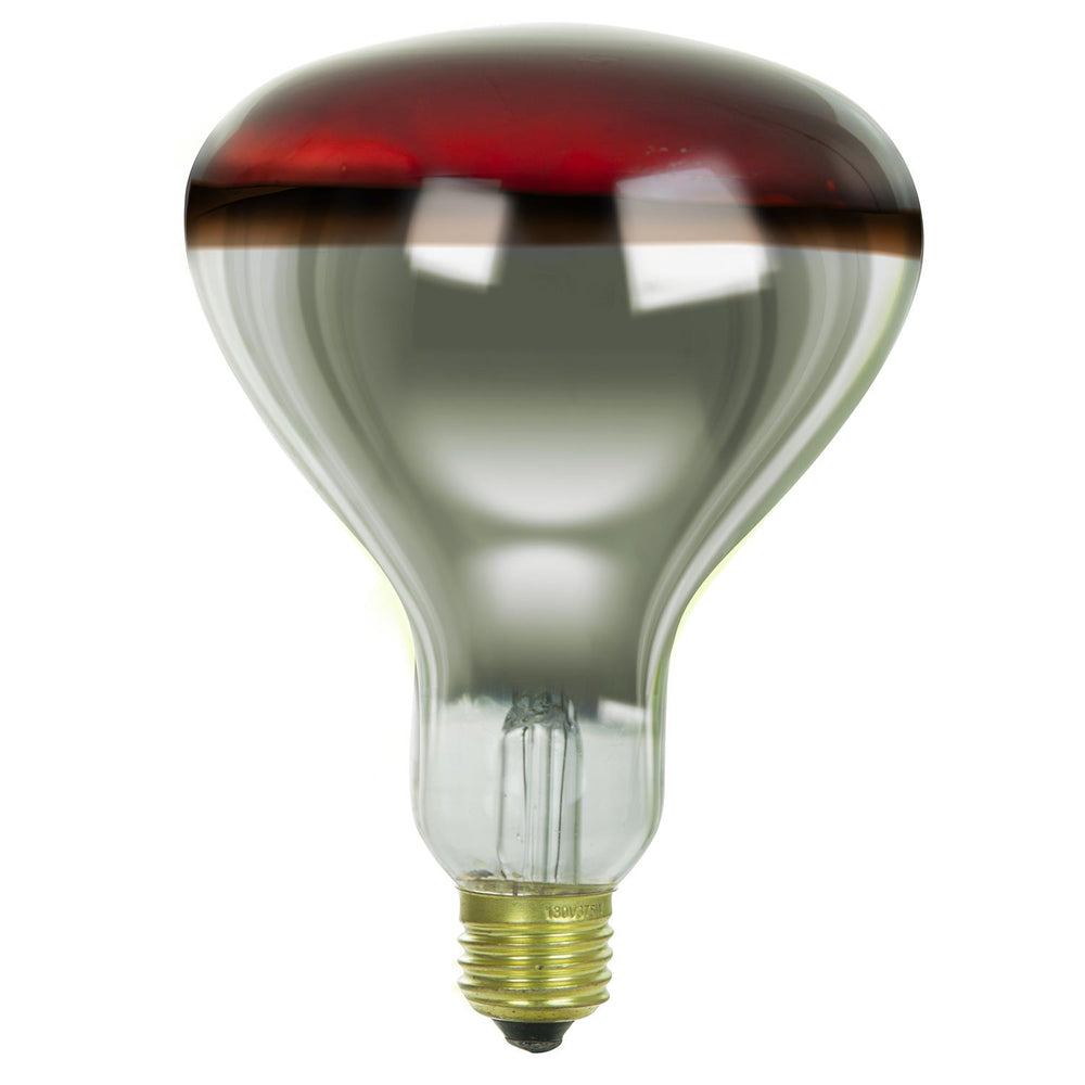 Sunlite 375 Watt R40 Incandescent Heat Lamp Bulb, Medium Base, Red, Dimmable, Ideal for food preparation areas, saunas, infrared light therapy, salons, bathrooms, animal & reptile encosures and more