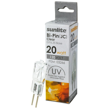 Sunlite Q20/CL/GY6.35/120V 20 Watt Bi-Pin Lamp GY6.35 Base
