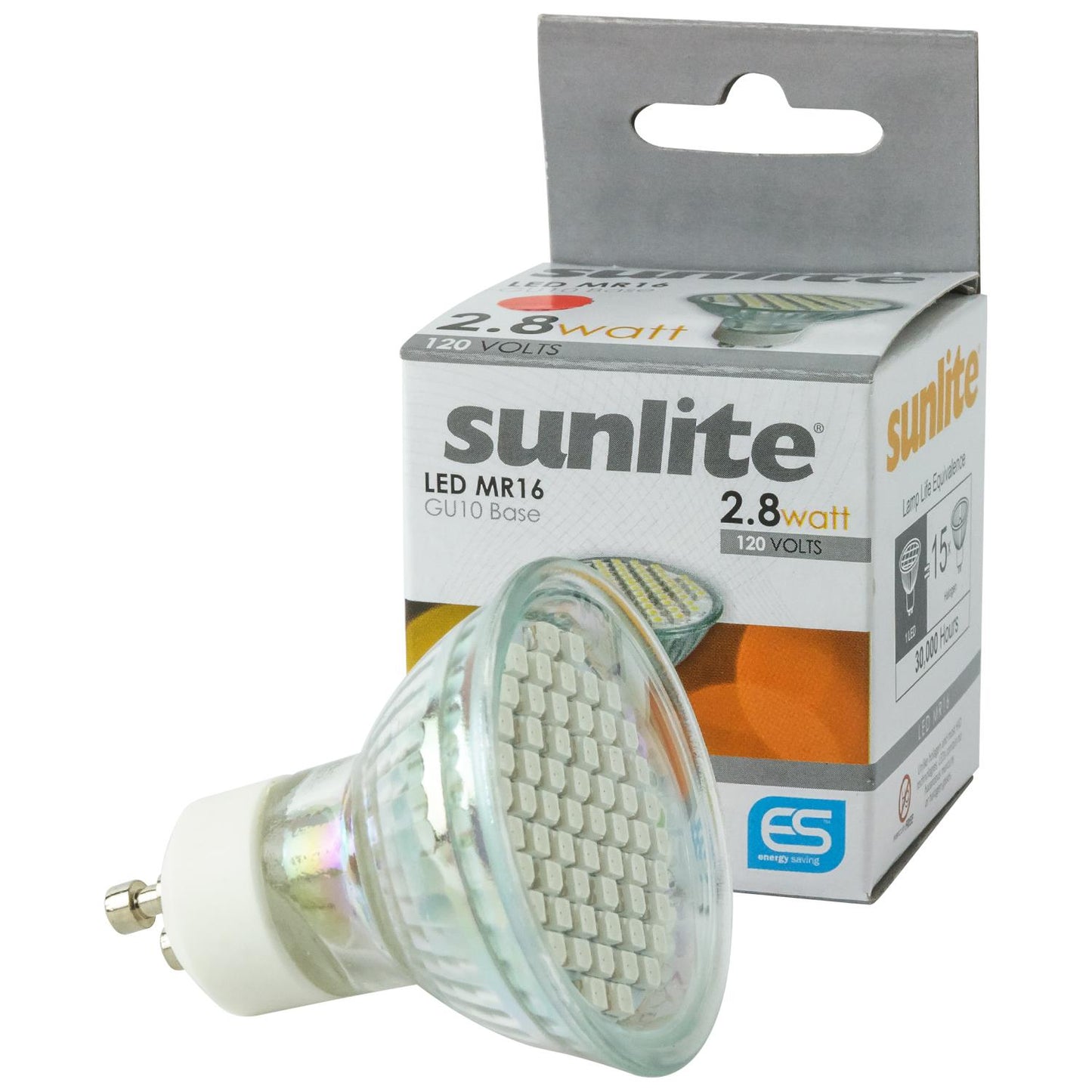 Sunlite LED MR16 Colored 2.8W (20W Halogen Equivalent) Bulb (GU10) Base, Red