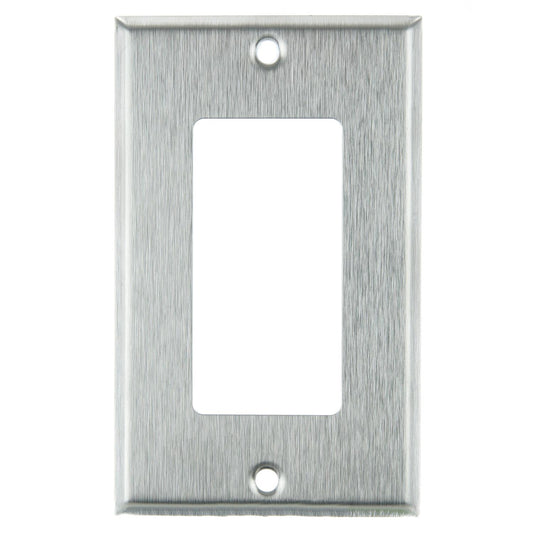 Sunlite E301/S 1 Gang Decorative Switch and Receptacle Plate, Steel