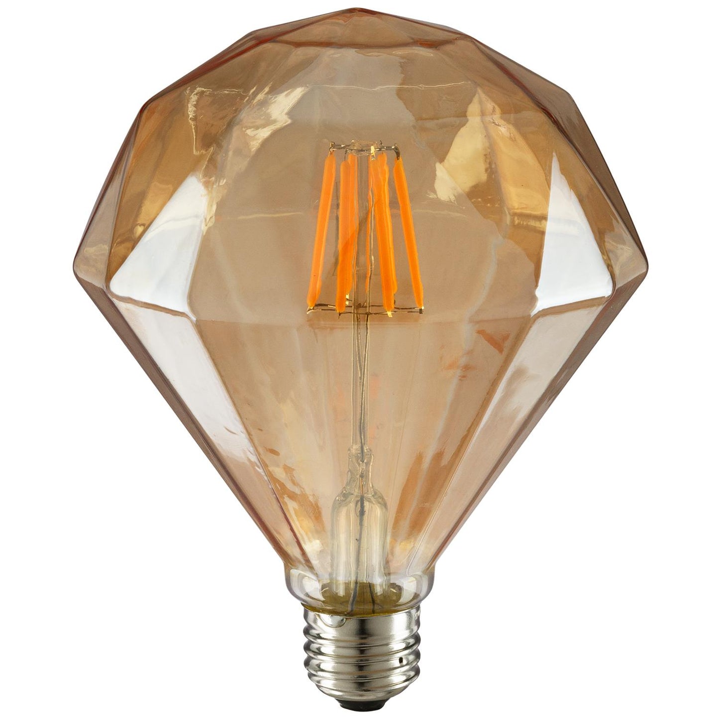 Sunlite LED Vintage Diamond 6W (45W Equivalent) Light Bulb Medium (E26) Base, Warm White