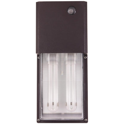 Sunlite 26 Watt Energy Saving Fluorescent Tall Pack Fixture with Photocontrol, Bronze Powder Finish, Clear Polycarbonate Lens