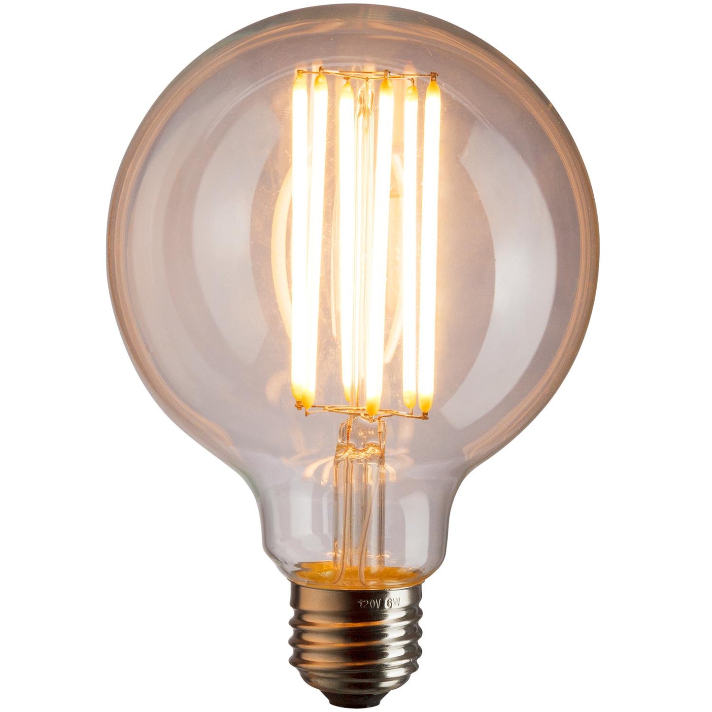 Sunlite LED Vintage G25 Globe 6W (40W Equivalent) Light Bulb Medium (E26) Base, Warm White