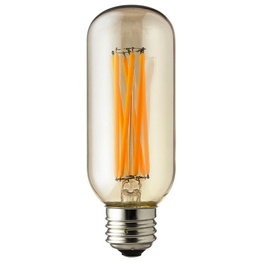 Sunlite T14/LED/AQ/6W/22K/AMBER/127MM LED Antique T14 6W (60W Equivalent) Light Bulb Medium (E26) Base, 2200K Warm White