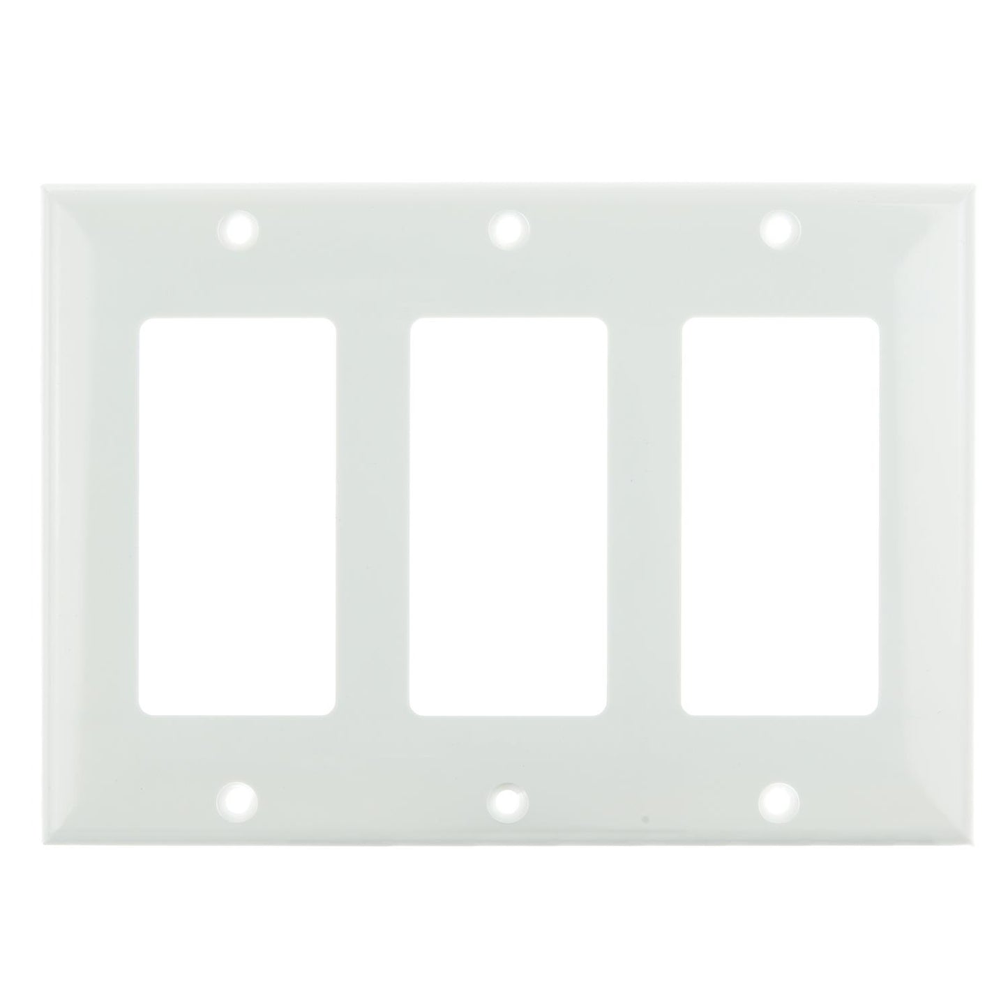Sunlite E303/W 3 Gang Decorative Switch and Receptacle Plate, White