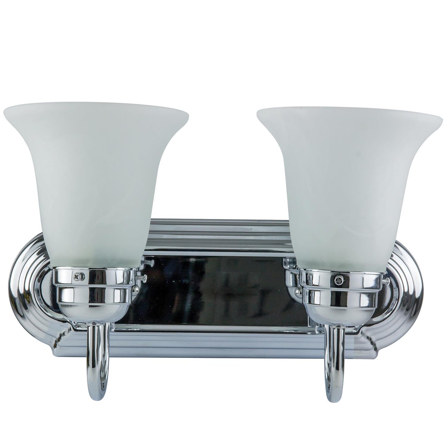 Sunlite 2 Lamp Vanity Decorative Sconce Fixture, Chrome  Finish, Frosted Glass