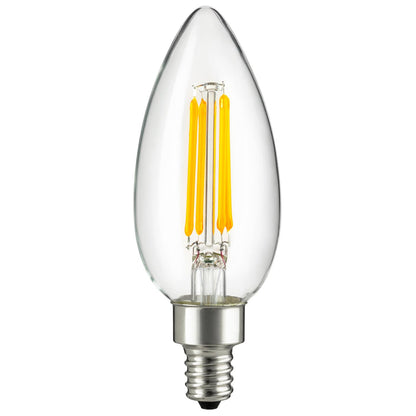 Sunlite LED Vintage Chandelier 4W (40W Equivalent) Light Bulb Candelabra (E12) Base, Warm White
