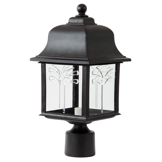 Sunlite Decorative Outdoor Orchid Post Fixture, Black Finish, Clear Lens