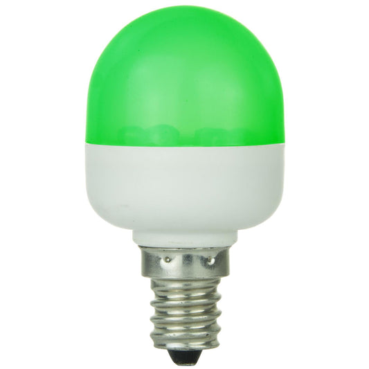 Sunlite T10 Tubular Indicator, Candelabra Base Light Bulb, Green