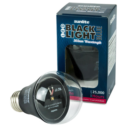 Sunlite LED A Type Blacklight 2W Light Bulb Medium (E26) Base, UV Black Light