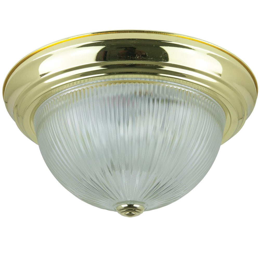 Sunlite 13" Energy Saving Dome Fixture, Polished Brass Finish, Clear Glass